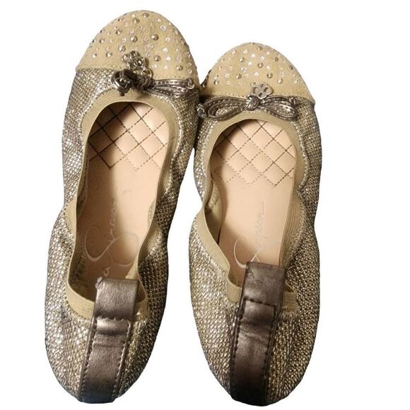 Jessica Simpson Light Bling Girls Lyric Ballet Flats Size 2.5 - Picture 5 of 7